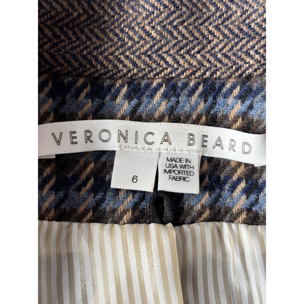 Veronica Beard Blazer Womens 6 Blue Patchwork Houndstooth Faustine Dickey Jacket - Picture 7 of 10
